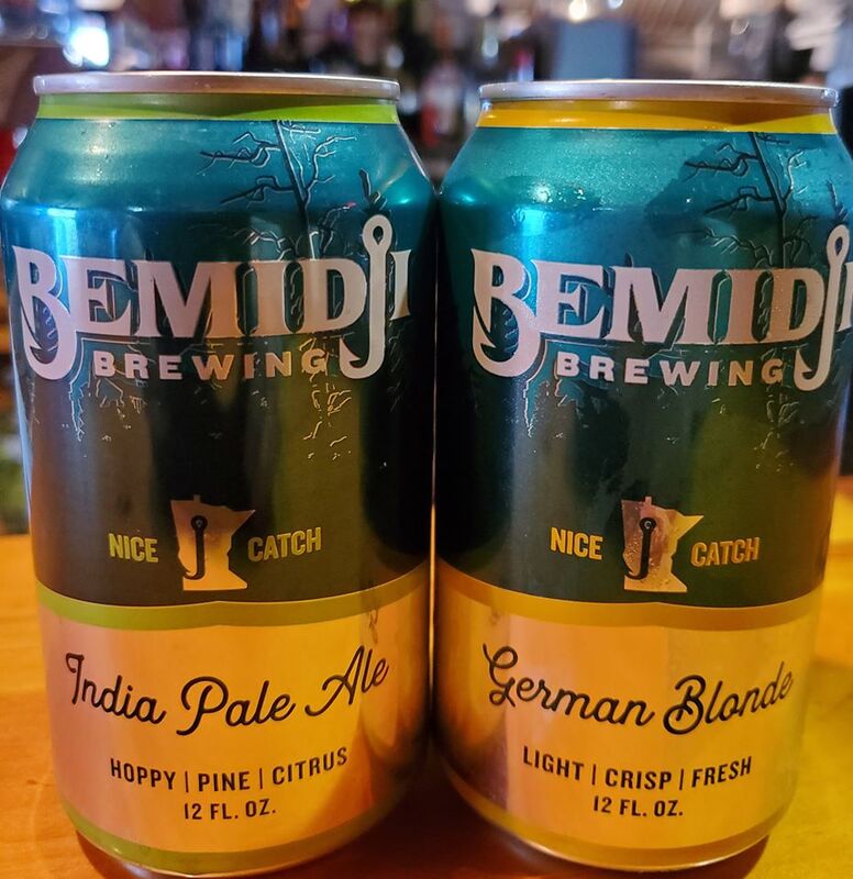Cans of locally brewed ales from Bemidji Brewing